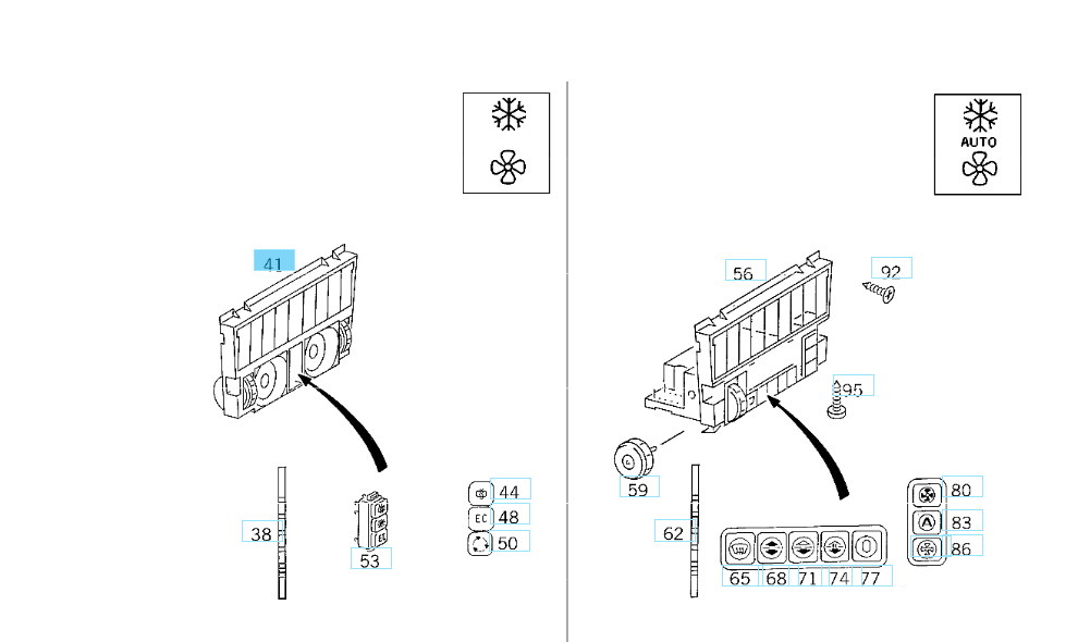 A1248301285 MERCEDES W124 OPERATING UNIT GENUINE NEW
