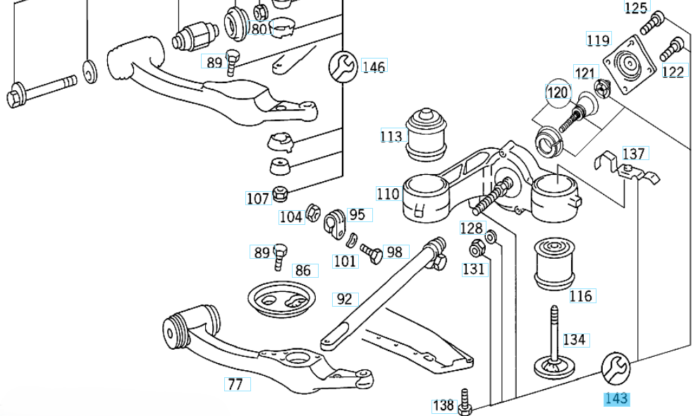 A1263301135 MERCEDES W126 SUPPORTING JOINT KIT GENUINE NEW