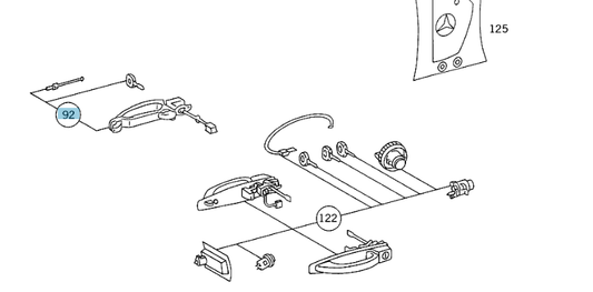 A1267609959 MERCEDES W126 DOOR RIGHT HANDLE GENUINE NEW