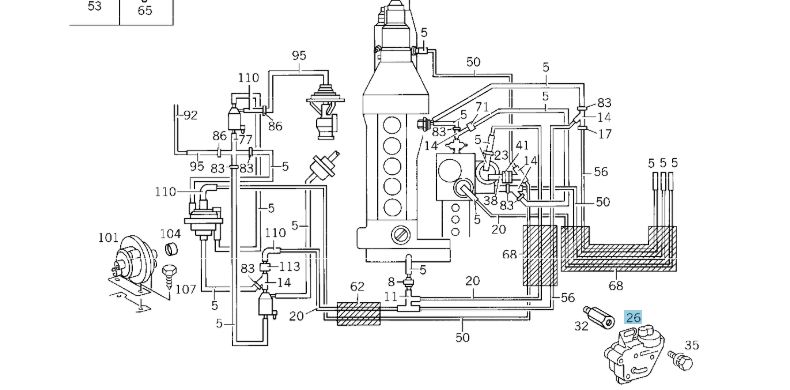 A1403000933 MERCEDES OM606 GA722 VALVE VACUUM GENUINE NEW