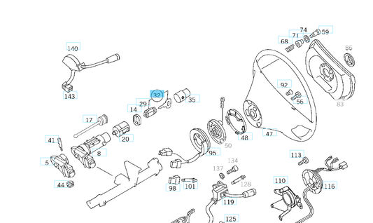A1404601404 MERCEDES 129 140 TS LOCK CYLINDER GENUINE NEW