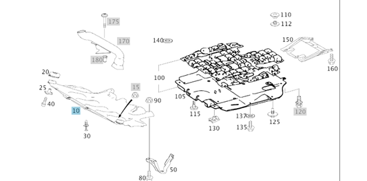 A1645201670 MERCEDES 164 UNDERRIDE GUARD FRONT GENUINE NEW