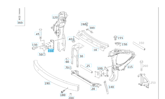 A1646202031 MERCEDES 164 MOUNTING CONSULE GENUINE NEW