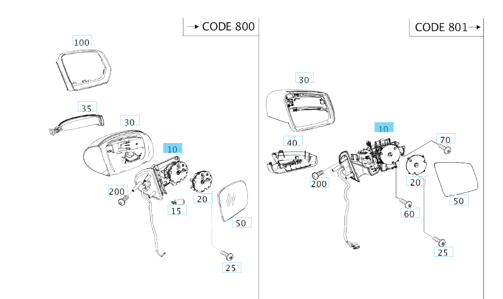 A1648100893 MERCEDES 164 MIRROR RIGHT GENUINE NEW