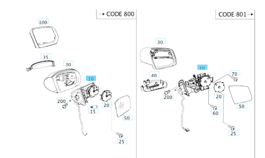 A1648100893 MERCEDES 164 MIRROR RIGHT GENUINE NEW