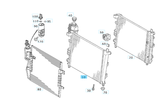 A1685000602 MERCEDES 168 RADIATOR GENUINE NEW