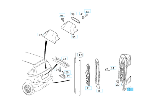 A1688200664 MERCEDES W168 TAIL LAMP RIGHT GENUINE NEW