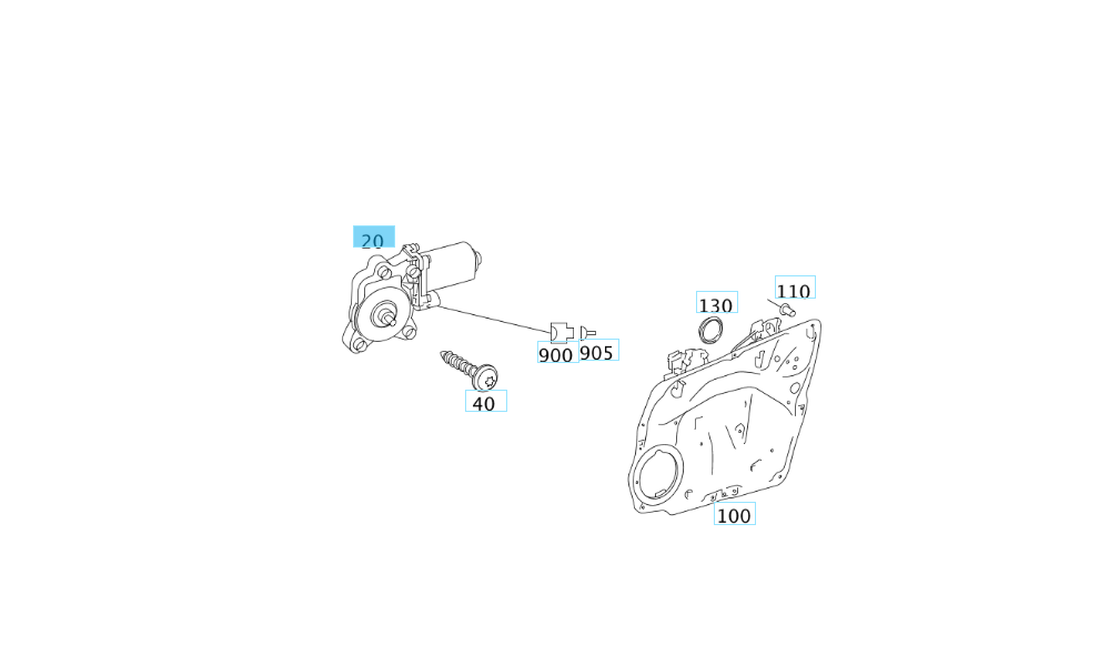 A1698204342 MERCEDES W169 W245 FRONT LEFT DOOR WINDOW ELECTRIC MOTOR GENUINE NEW
