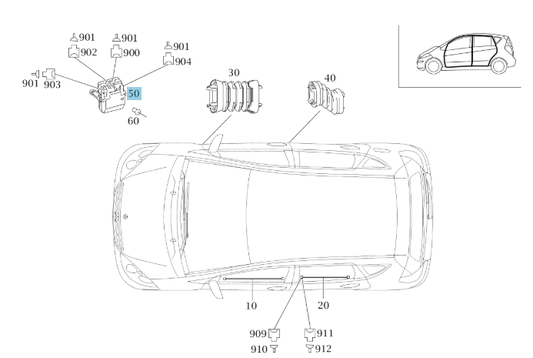 A1698204826 MERCEDES W169 REAR RIGHT CONTROL UNIT GENUINE NEW