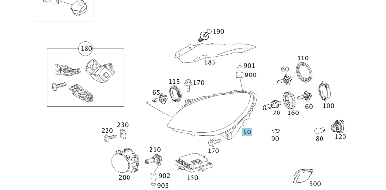 A1698206761 MERCEDES LIGHTING UNIT GENUINE NEW