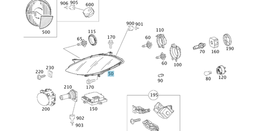 A1698207461 MERCEDES LIGHTING UNIT GENUINE NEW