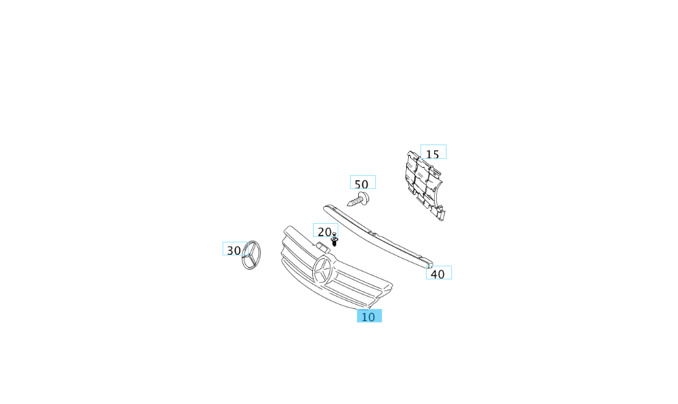 A1698801783 MERCEDES W169 A-CLASS FRONT RADIATOR GRILL GENUINE NEW