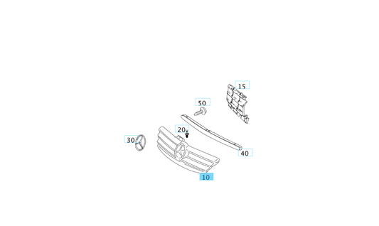 A1698801783 MERCEDES W169 A-CLASS FRONT RADIATOR GRILL GENUINE NEW