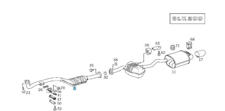A1704900619 MERCEDES R170 FRONT EXHAUST LINE EBERSPRACHER K 23 398 60 NEW