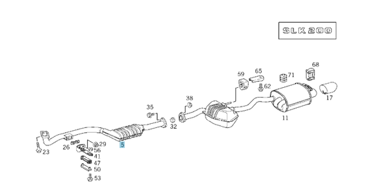 A1704900619 MERCEDES R170 FRONT EXHAUST LINE EBERSPRACHER K 23 398 60 NEW