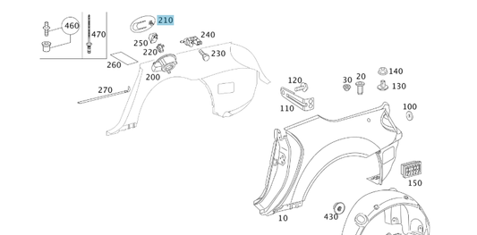 A1717500106 MERCEDES R171 REAR FENDER TANK FLAP GENUINE NEW