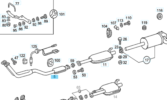 A2014904019 MERCEDES W201 FRONT SILENCER EXHAUST PIPE EBERSPACHER 23179881 NEW