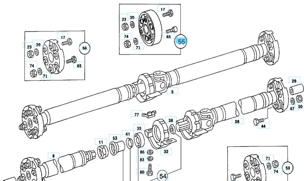 A2024100647 MERCEDES W201 FRONT TS VIBRATION ABSORBER KIT FOR TAXI GENUINE NEW