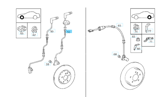A2025402417 MERCEDES W202 W208 FRONT RIGHT RPM SENSOR GENUINE NEW