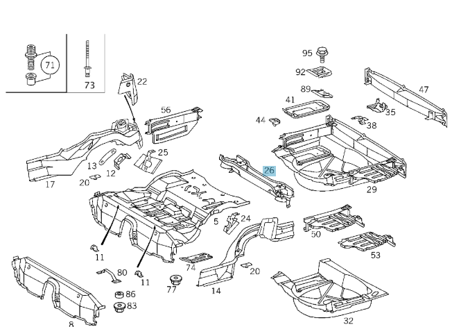 A2026100216 MERCEDES W202 CROSS MEMBER GENUINE NEW