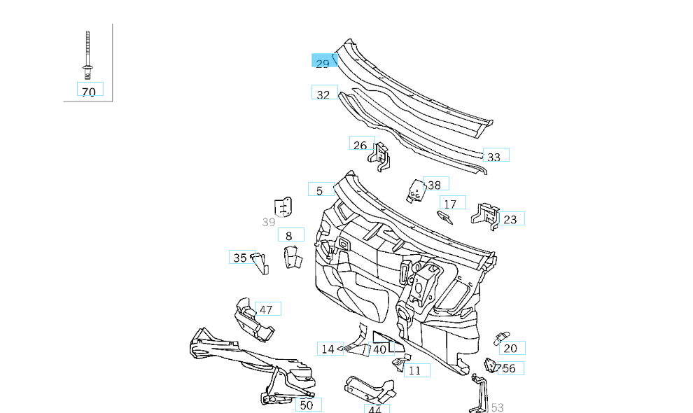 A2026260055 MERCEDES W202 W208 CROSS MEMBER TOP GENUINE NEW