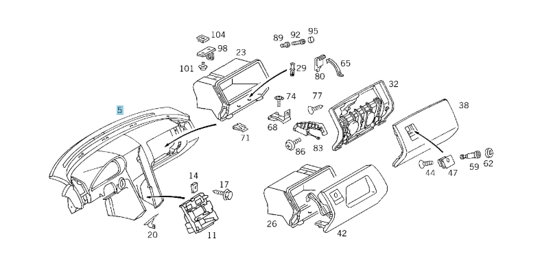 A2026808187 7C95 MERCEDES W202 WHOLE DASH DASHBOARD GREY GENUINE NEW