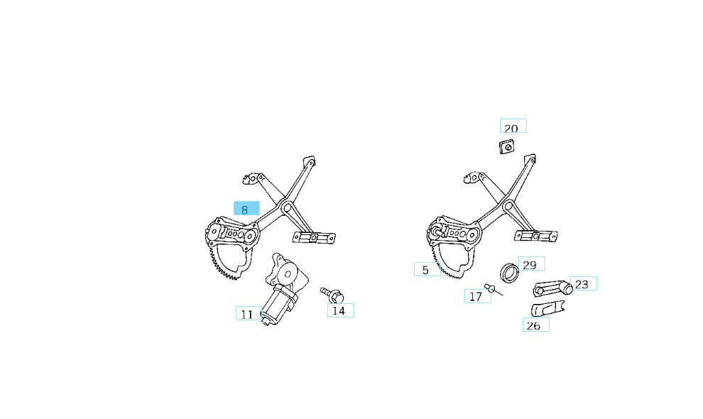 A2027201646 MERCEDES W202 WINDOW LIFT RIGHT ELECTRIC GENUINE NEW