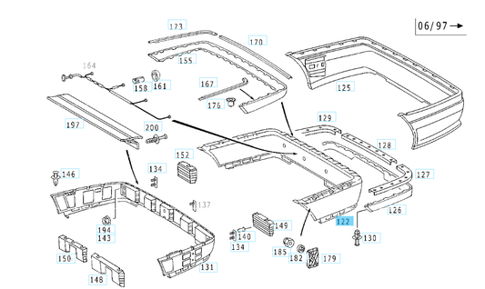 A2028851125 MERCEDES W202 TRIM GEPRIMERT GENUINE NEW