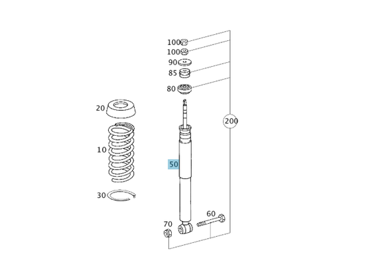 A2033261700 MERCEDES 203 SHOCK ABSORBER GENUINE NEW