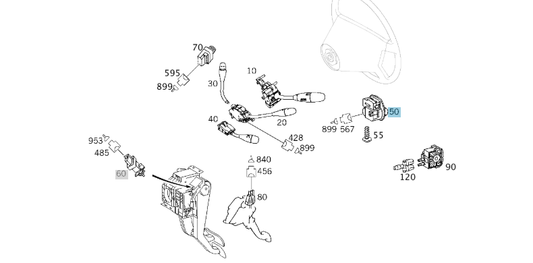 A2035450604 9116 MERCEDES W203 W209 LIGHT MODULE BLACK DULL SWITCH GENUINE NEW