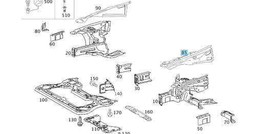 A2036303140 MERCEDES W203 CARRIER TOP LEFT FRAME SIDE RAIL GENUINE NEW