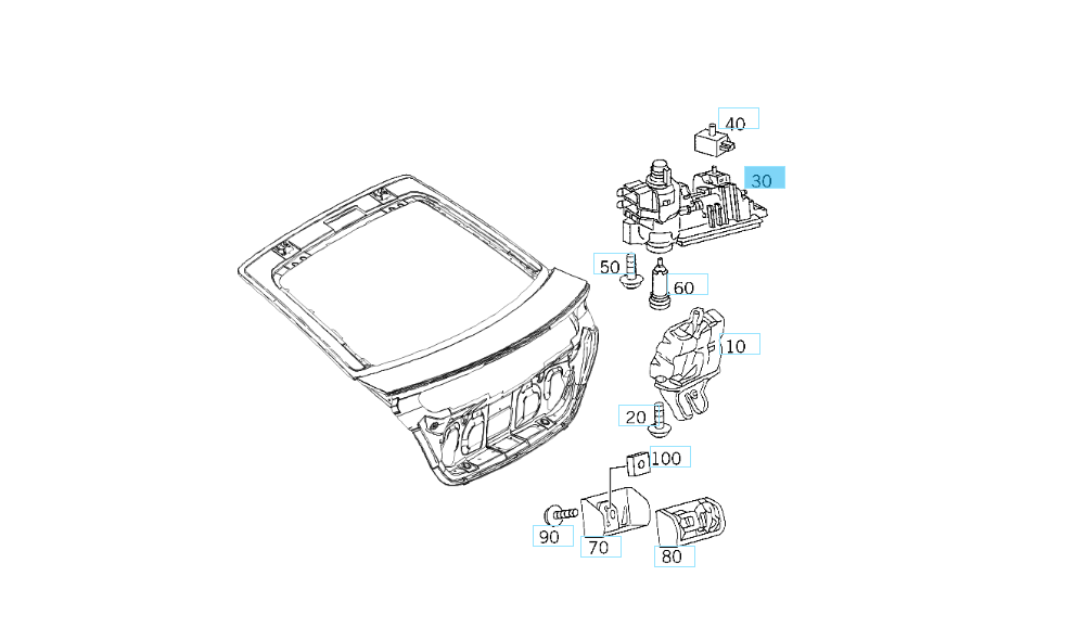 A2037401093 MERCEDES W203 REAR PANEL DOOR HANDLE GENUINE NEW