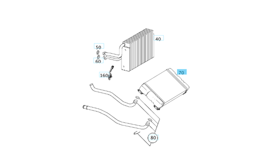 A2038300161 MERCEDES 199 203 209 230 463 HEAT EXCHANGER GENUINE NEW