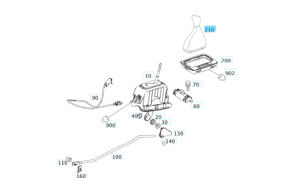 A2042671510 8L41 MERCEDES W204 W212 AUTOMATIC SELECTOR LEVER KNOB GENUINE NEW