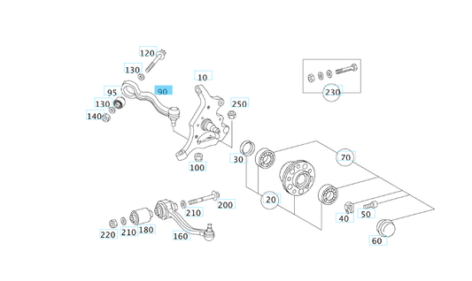 A2043304411 MERCEDES 171 172 203 204 207 209 STRUT ROD RIGHT GENUINE NEW