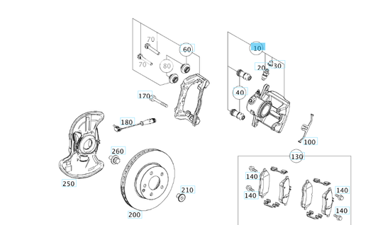 A2044213981 MERCEDES W204 BRAKE CALIPER GENUINE NEW