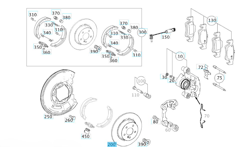 A2044230412 MERCEDES 204 BRAKE DISK REAR GENUINE NEW