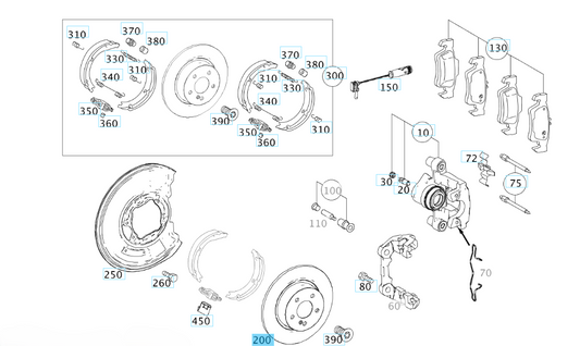 A2044230412 MERCEDES 204 BRAKE DISK REAR GENUINE NEW