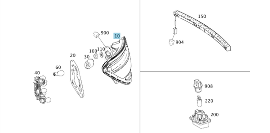 A2048200164 MERCEDES 204 TAIL LAMP LEFT GENUINE NEW