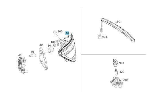 A2048203064 MERCEDES W204 TAIL LAMP RIGHT GENUINE NEW