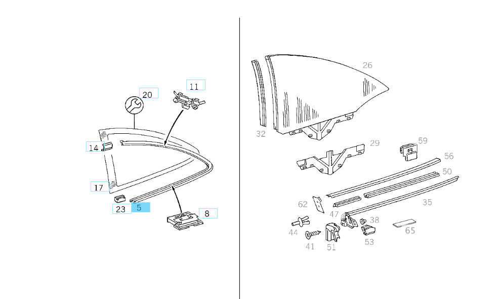 A2086701287 MERCEDES 208 MOLDING RIGHT AVANTGARDE GENUINE NEW