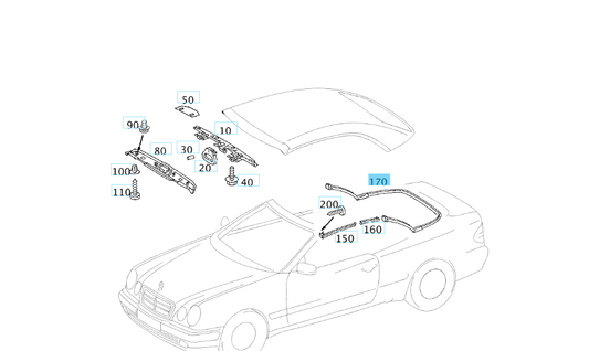 A2087700098 MERCEDES 208 SEAL REAR BOTTOM GENUINE NEW