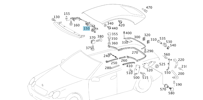 A2097700026 MERCEDES CONVERTIBLE LOCK HATCH LOCK GENUINE NEW
