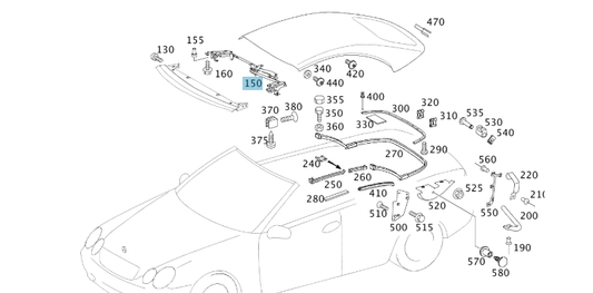 A2097700026 MERCEDES CONVERTIBLE LOCK HATCH LOCK GENUINE NEW