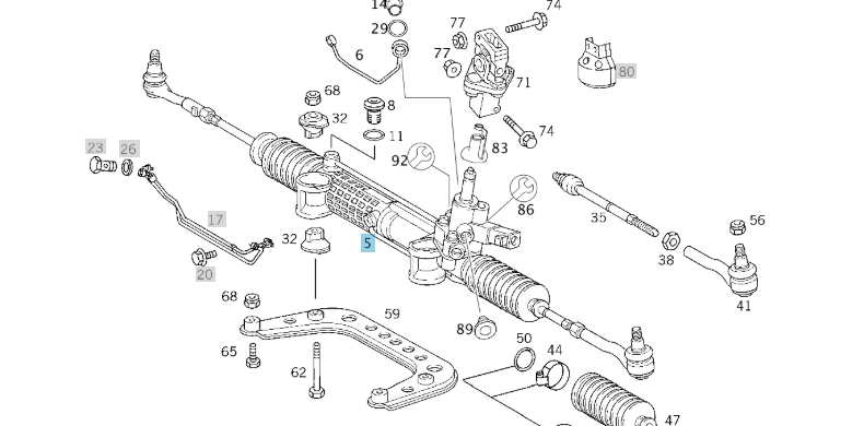 A2104602400 MERCEDES W210 RACK AND PINION STEERING BOX GENUINE NEW