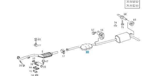 A2104901221 MERCEDES W210 REAR EXHAUST MUFFLER PIPE EBERSPRACHER 23.495.83 NEW