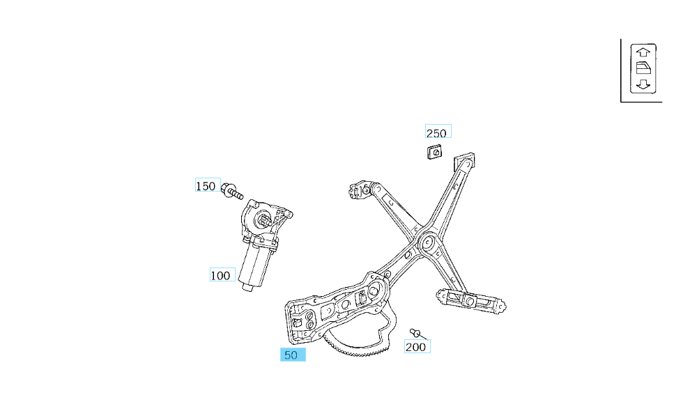 A2107201146 MERCEDES 210 WINDOW LIFTER LEFT ELECTRIC GENUINE NEW
