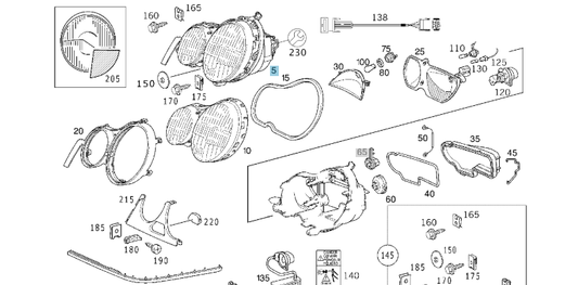 A2108203461 MERCEDES LIGHTING UNIT GENUINE NEW