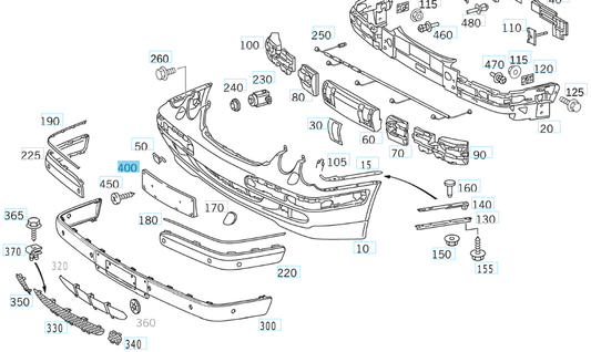 A2108850481 9999 MERCEDES W210 LICENSE PLATE HOLDER GENUINE NEW