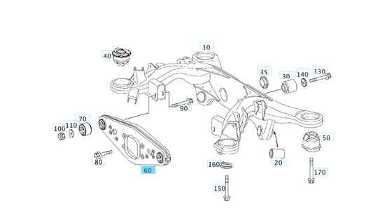 A2113507008 MERCEDES W211 R230 REAR CROSSMEMBER FINAL DRIVE GENUINE NEW